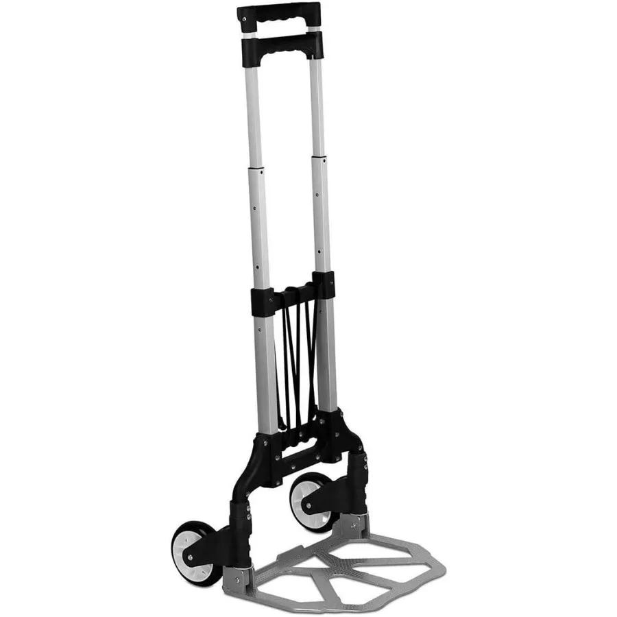 

Mount-It! Folding Hand Truck And Personal Dolly Aluminum Dolly Cart 165 Lb Capacity Hand Cart Dolly Cart With Wheels of Rubber