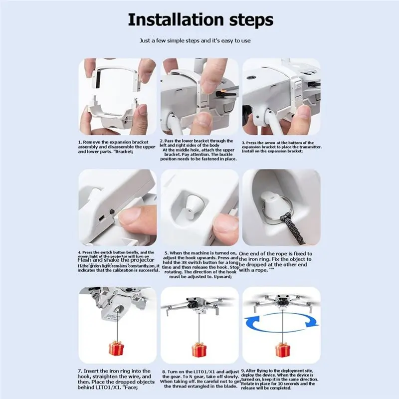Sistema de lanzamiento aéreo para DJI LITO 1 X1, dispositivo de liberación parabólica para drones de reparto, accesorio.