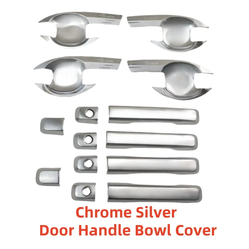 Chrome Car Accessories Door Handle Bowl Covers Trim Paste Style For Isuzu D-Max Dmax 2012 2013 2014 2015 2016 2017 2018 view 2