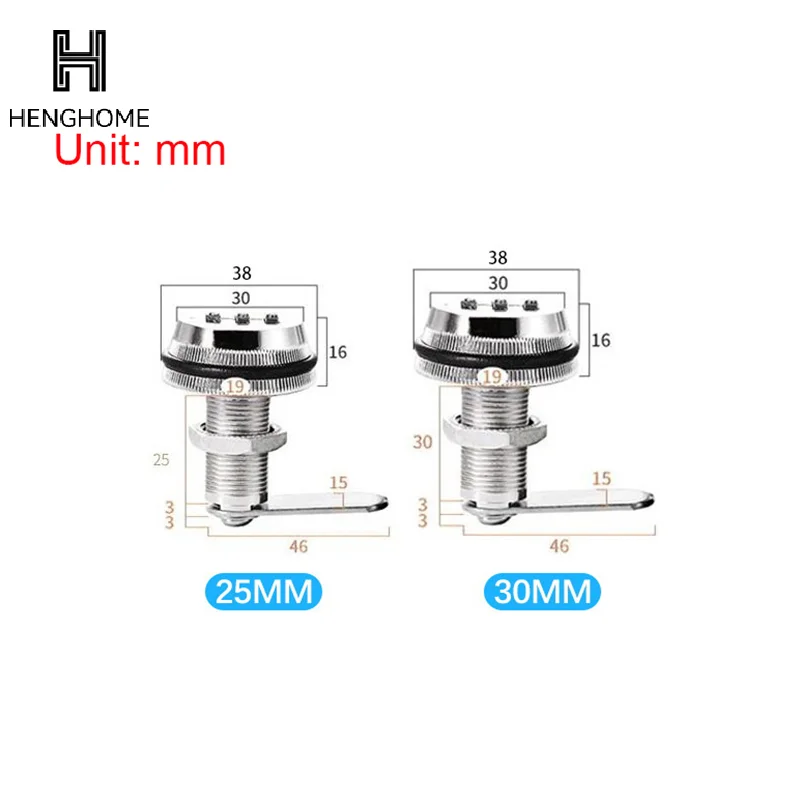 1pc 3 Digital Code Combination Cabinet Lock Zinc Alloy Password Locks Security Home Automation Cam Lock For Mailbox Cabinet Door