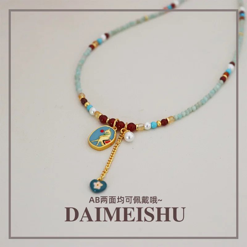 

Fashion Female Gifts Jewelry Vintage Temperament Multi Bead Pendant Necklace For Women Delicate Design Accessories