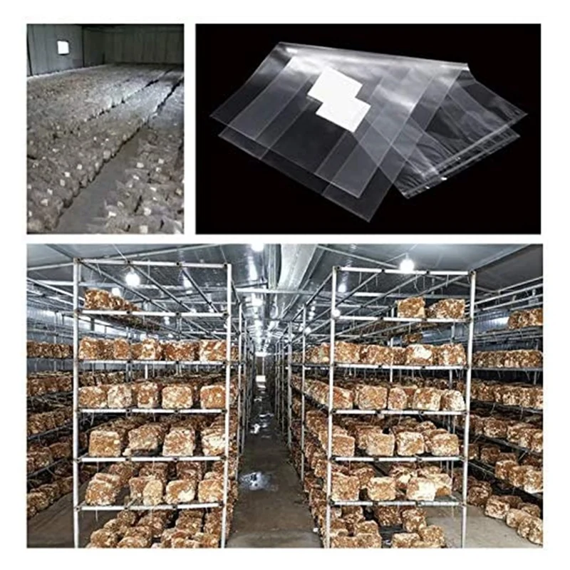 50 Count Mushroom Bags/Mushroom Growing Bags 2.5 Polypropylene Farm-Mushroom Spawn