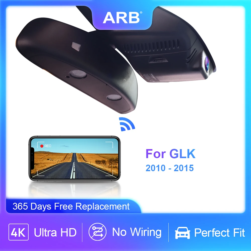 Dash Camera Suitable for Mercedes Benz GLK 2010-2015 (X204) 2010-2015, ARB 4K 2160P UHD Car DVR WIFI Control by APP Loop Record