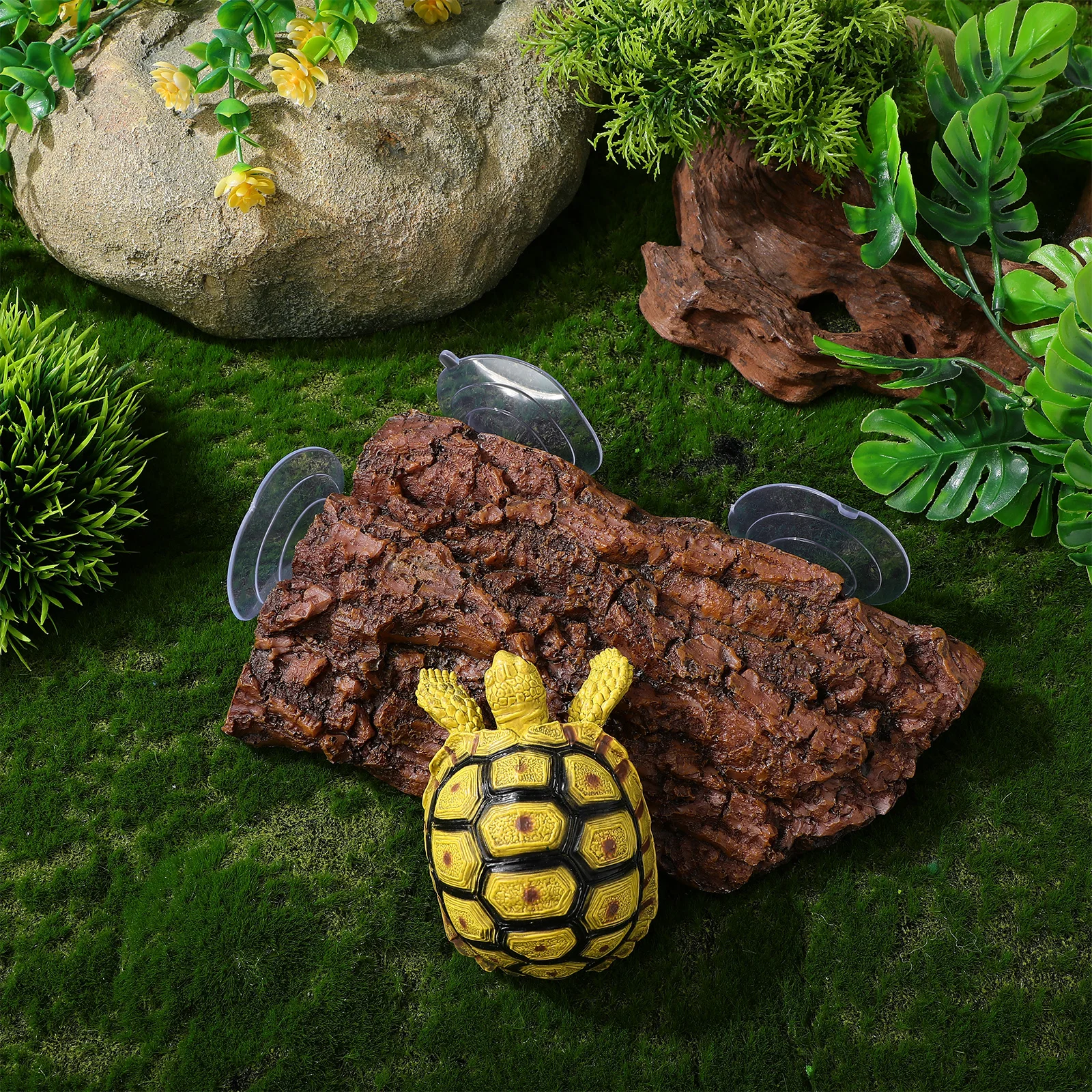 ملحقات خزان الزواحف منصة الفرح للسلحفاة المائية آمنة للاسترخاء والإخفاء للزواحف الحيوانات الأليفة بارتفاع قابل للتعديل #6