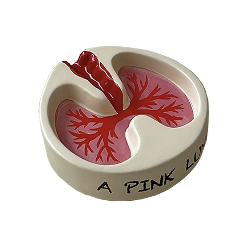 Pink Lung Ashtray Resin Funny Cool Desktop Cigarettes Smoking Cigar Ashtray Home Smokers Ash Tray Holder Creative Ashtrays Tray