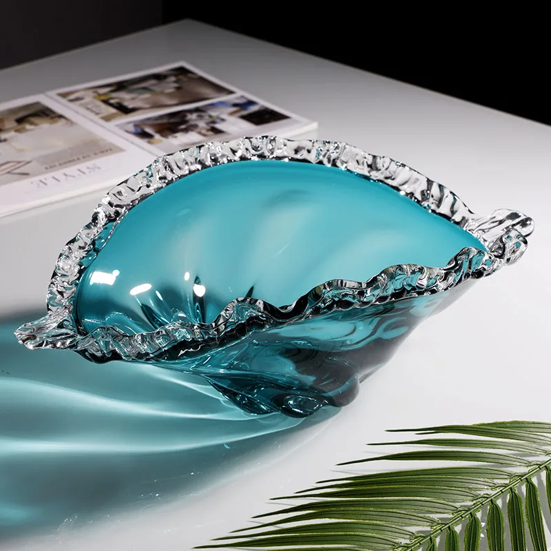

Современная легкая роскошная синяя глазурованная тарелка с фруктами для дома, гостиной, креативная большая тарелка с сухофруктами, художественное декоративное украшение для рабочего стола