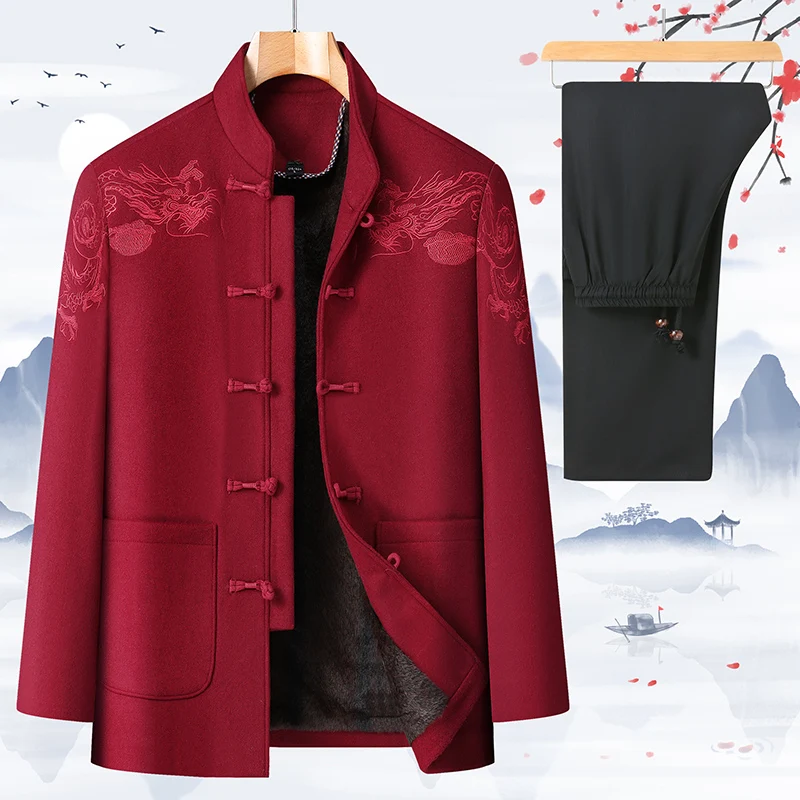 vetements-de-couple-pour-mariage-costume-traditionnel-tang-pour-homme-d'age-moyen-ideal-pour-les-anniversaires-et-les-celebrations-vetements-d'exterieur-d'hiver