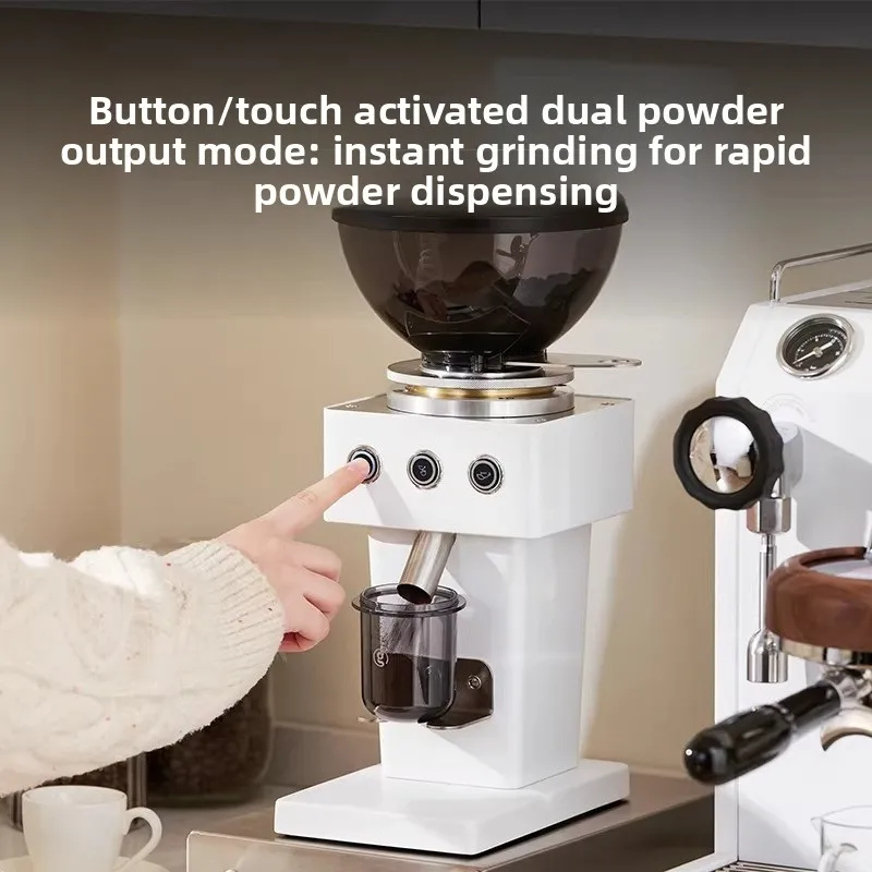 9015C Double Bean Warehouse Household 64MM Large Flat Knife Electric Bean Grinder, Freshly Ground Italian Coffee
