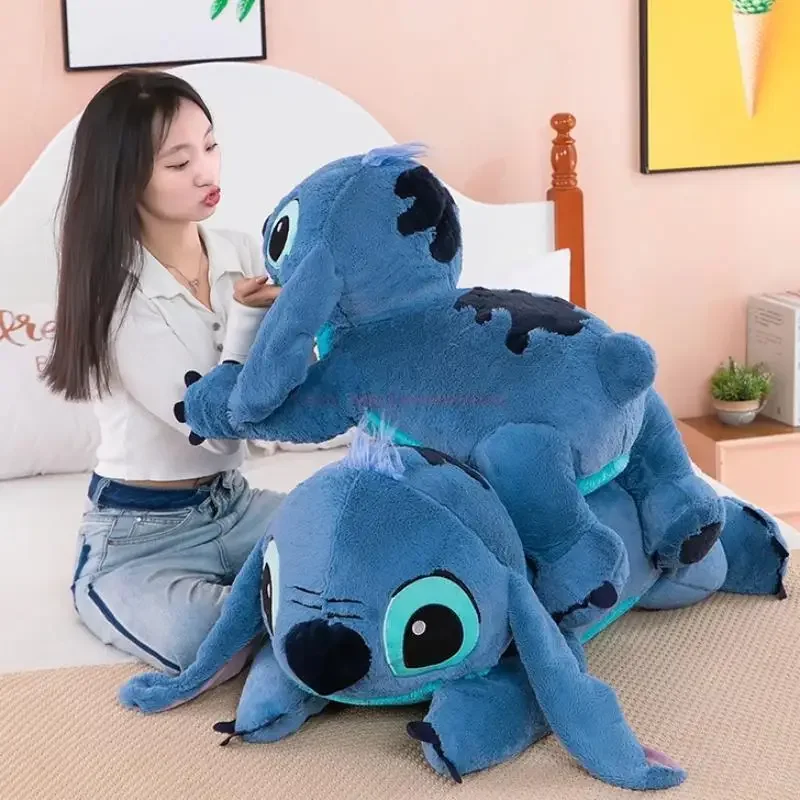 2024 Disney Anime Lilo & Stitch Cartoon Stitch Large Size Plush Toy Girl Sofa Throw Pillow Kids Novelty Toy Christmas Present