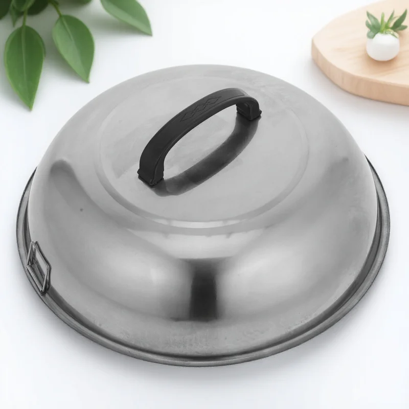 

Thickened Stainless Steel Pot Lid Universal For Kitchen Restaurant Cookware Accessory Pan Lid Wok Cover Cooking Tool