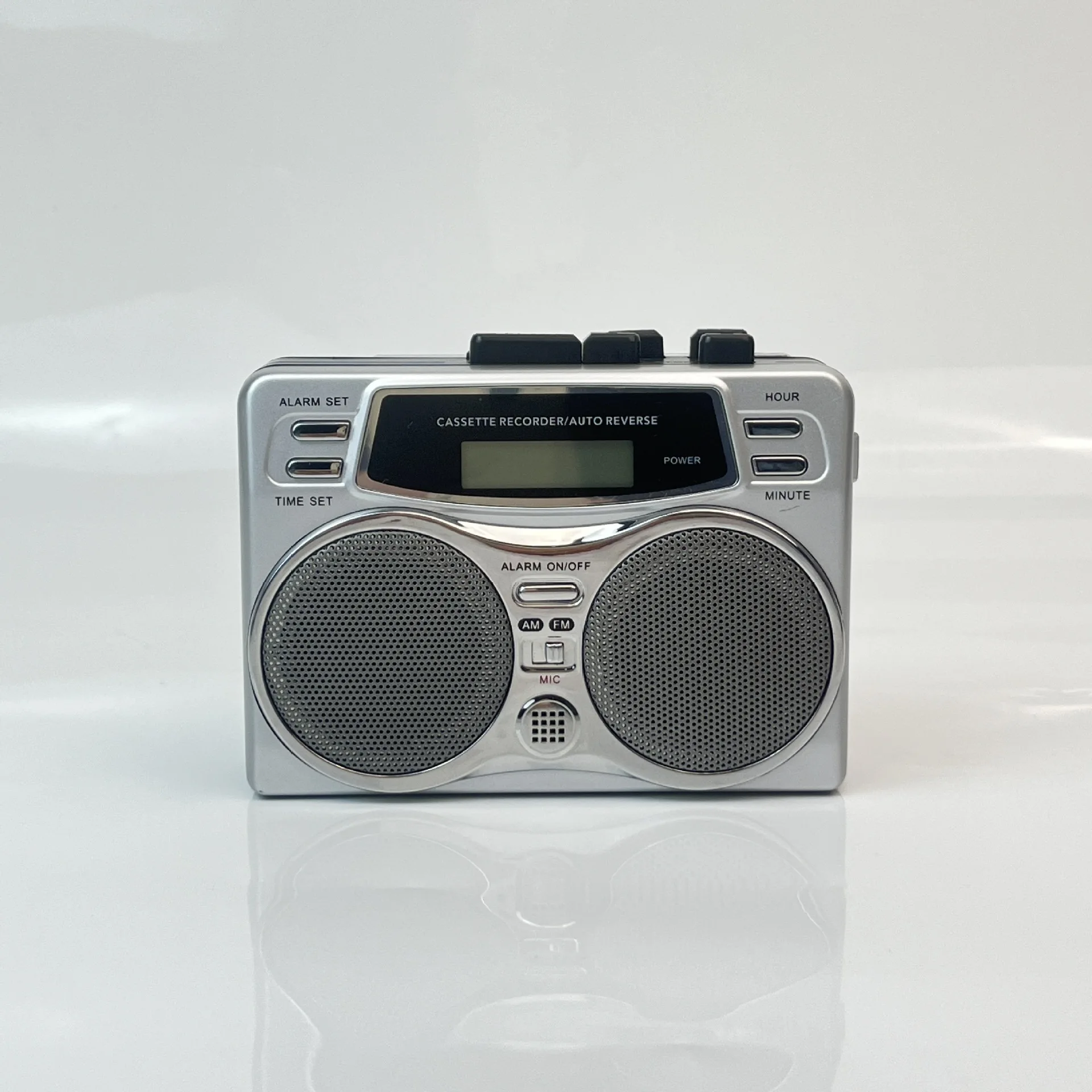

New retro radio tape Walkman, vintage cassette player AM/FM auto-reverse, nostalgic tape recorder