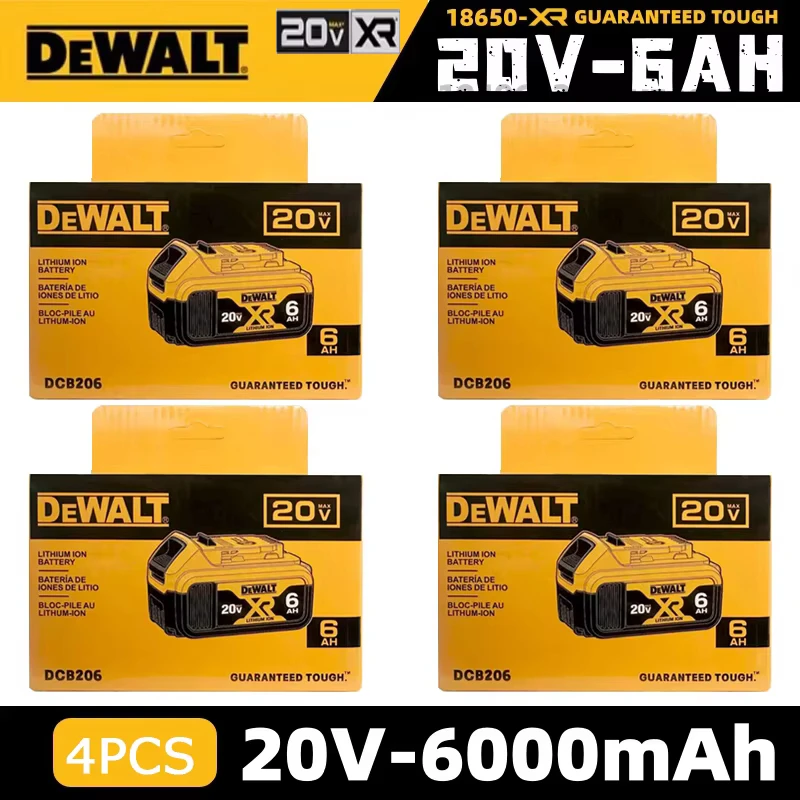 💯✈️100% Original 6Ah  20V Original Dewalt Power Tool Battery DCB206 DCB206 20V Battery DCB205 DCB200 6ah Battery🏆