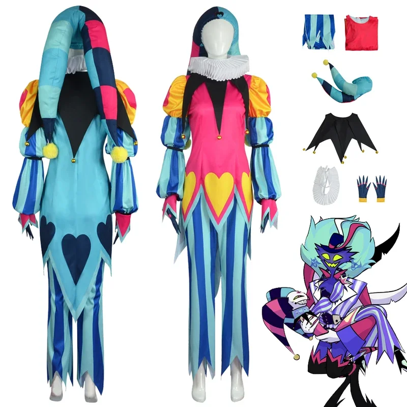 Cartoon Helluva Cosplay Fizzarolli Kostüm Hoodies Outfits Männer Frauen Erwachsene Halloween Karneval Party Verkleidung Rollenspiel Anzug