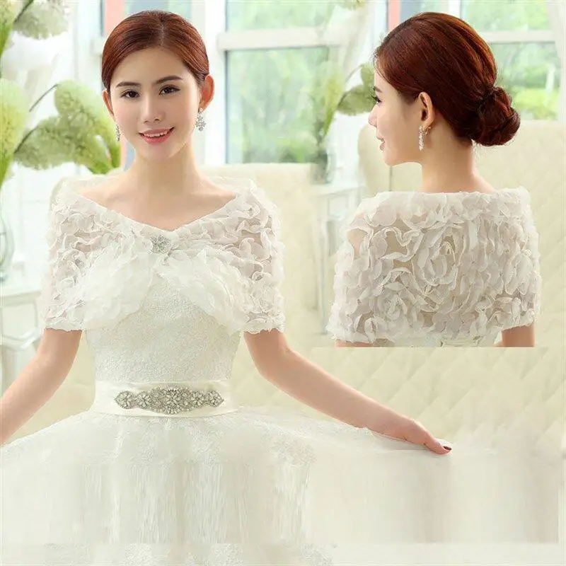 ww27 Lace Shawl Skinny Shoulder Cover Dress Special Shawl Wedding Dress Bridal Shawl