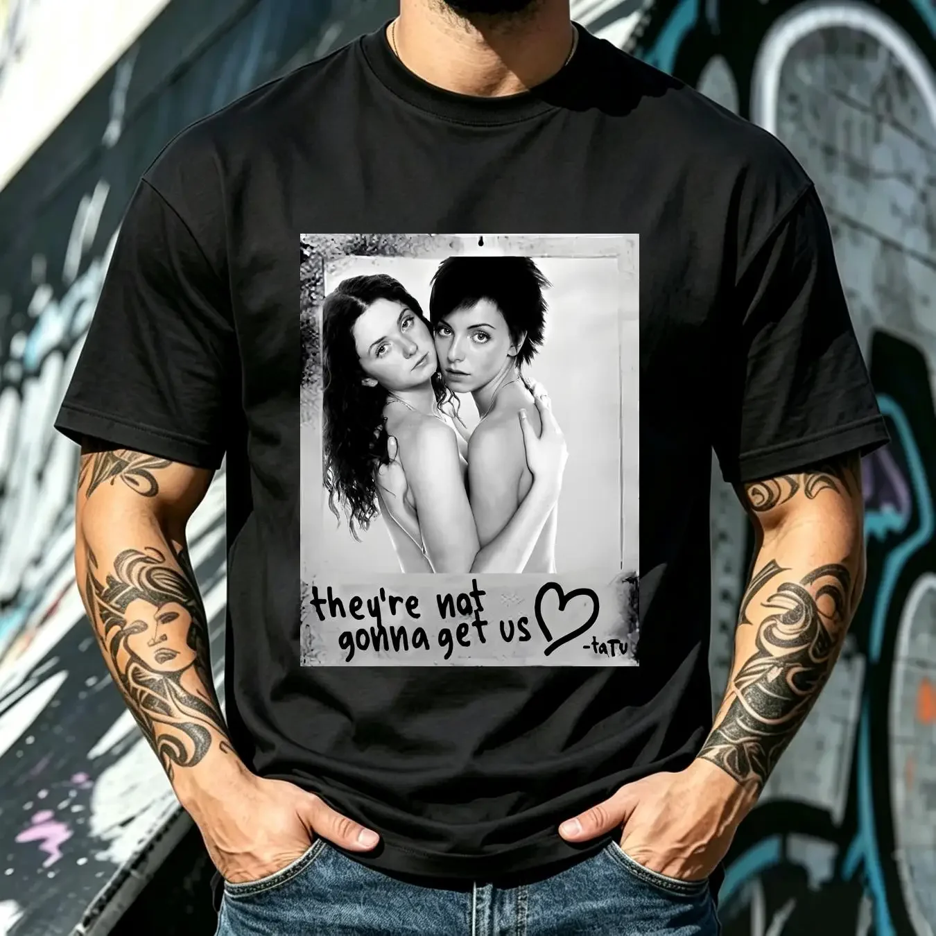washed T Shirt A u band they re not gonna get us short sleeve S 5Xl black 1F1811 long or sleeves vintage Washed homme