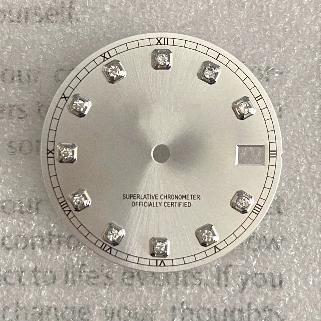 時計ムーブメント用アクセサリー,新しいダイヤモンド,グリーン,ブルー,パープル,ダイヤルまたはnh35,nh36,4r,直径28.5mm