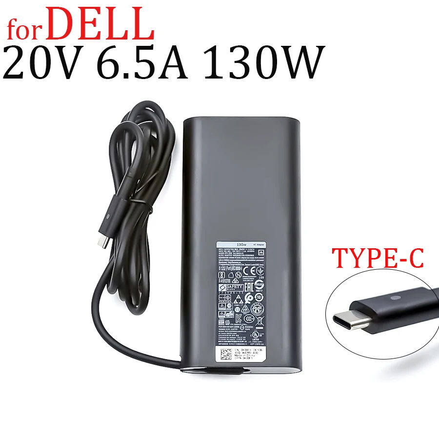 ラップトップアダプター,バッテリー充電器,AC電源,130w,20v,6.5a,dell xps 15, 9570, 9575,da130pm170,ha130pm170,k00f5に適しています