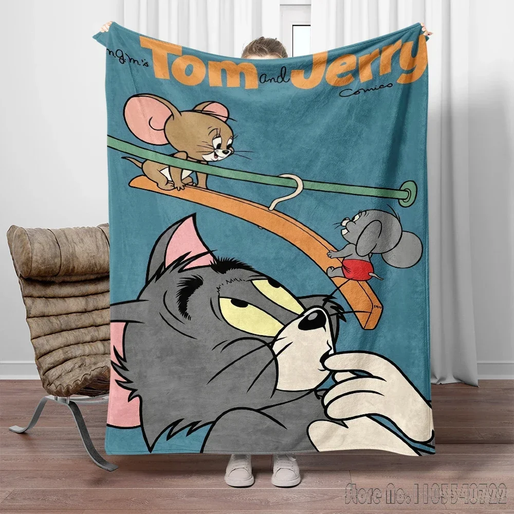 Film Tom and J-Jerry Cartoon 3D Printed Cute Kids Blanket Throw for Bed Sofa Decor Fleece Nap Blankets Boys Girls Children Gift