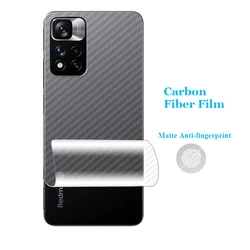 For Xiaomi Redmi Note 11 11E 11s 11T Pro Plus 5G 3D Carbon Fiber Rear Back Film Stiker Screen Protector (Not Tempered Glass)