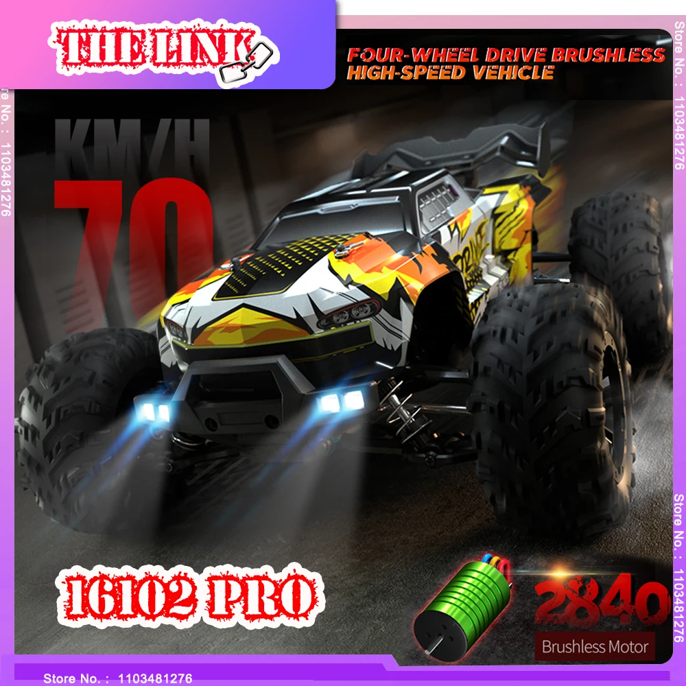 Thelink 16101 /16102 PRO 1:16 70KM/H 4WD High Speed RC Car With LED Light Drift RC Off-Road Car Monster Truck Toys For Kid Gifts