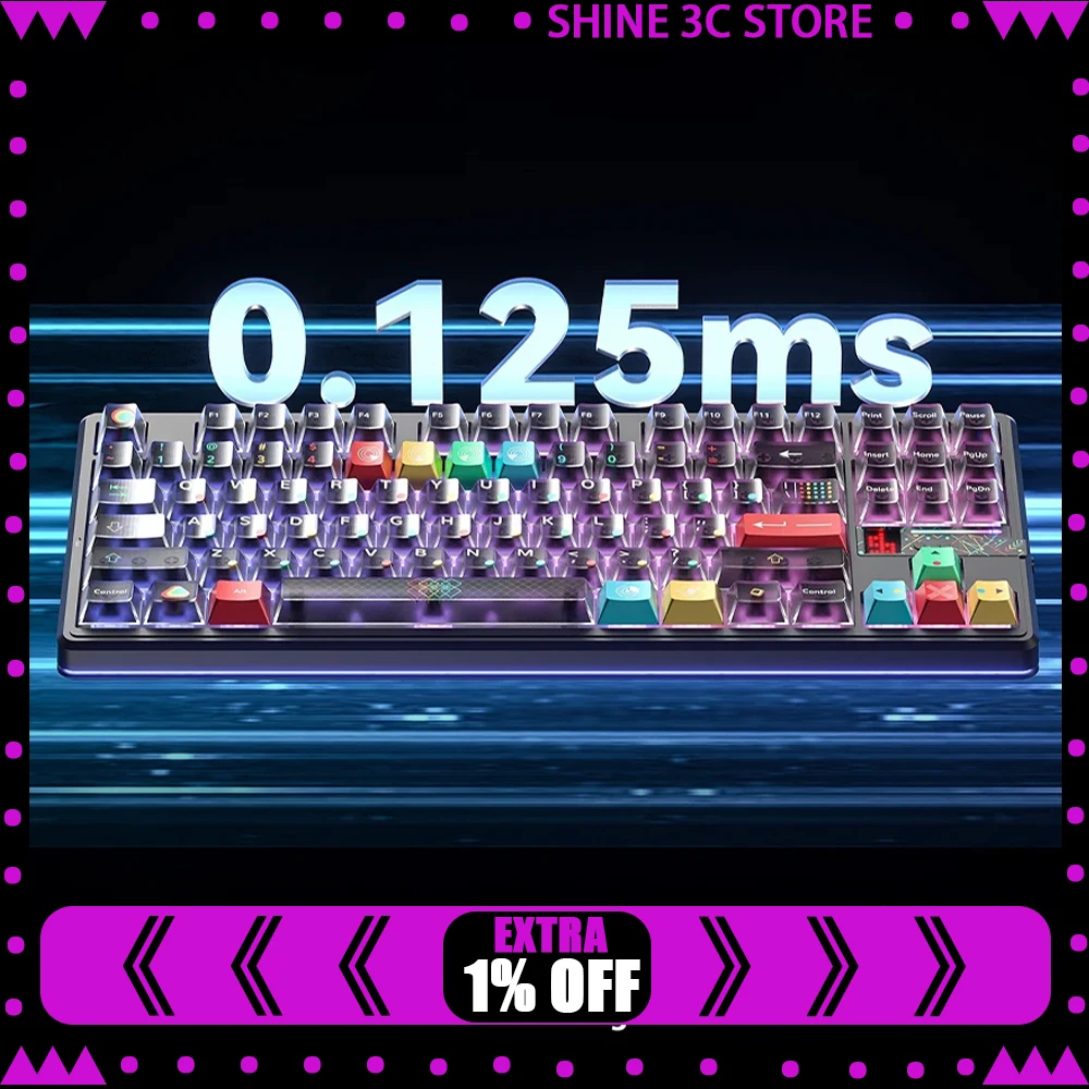 

AULA F87Pro V2 Mechanical Keyboard Three Mode Wireless RGB 8000mAh Gaming Keyboard PBT Gasket Pc Gamer Accessories Mac Keyboard