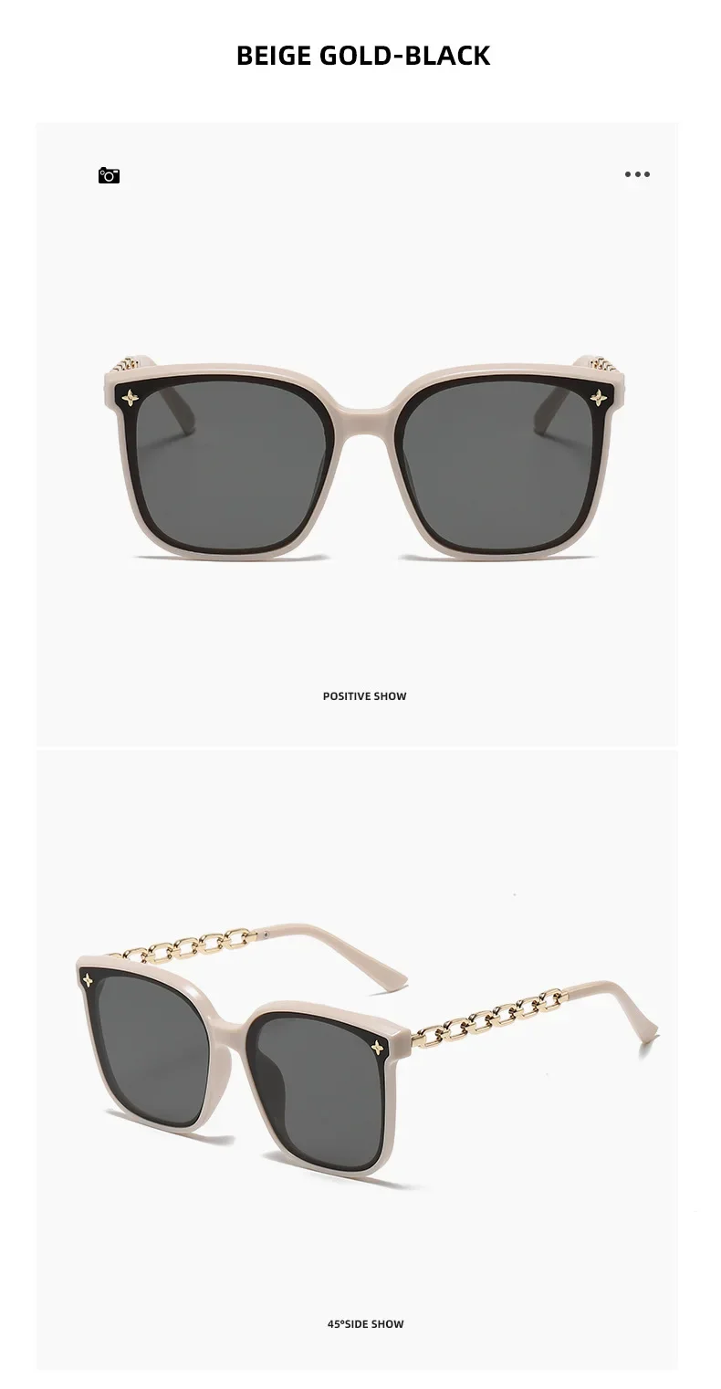 Quadratische Sonnenbrille für Frau 2023, Vintage-Stil, großer Rahmen, schwarzer Spiegel, Sonnenbrille, Schattierung, Polarisator, sexy weibliche Reisebrille, Uv400 – Detail 8