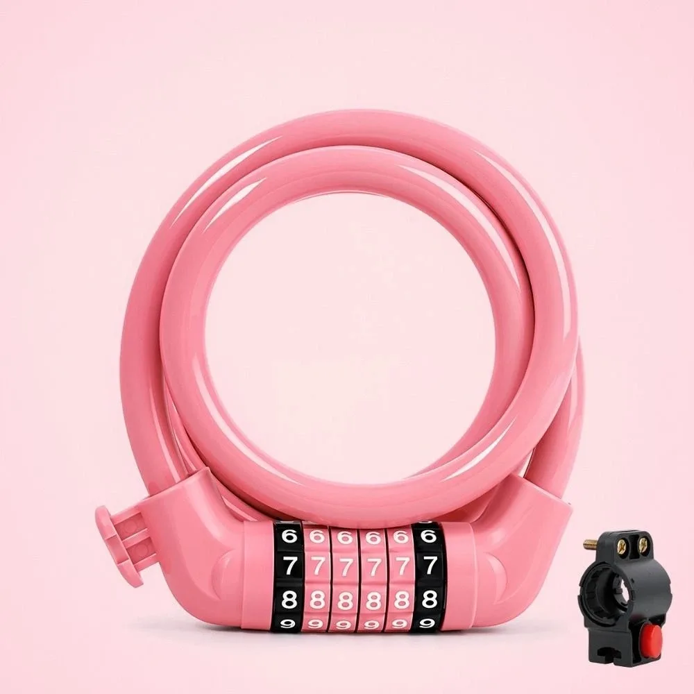 Sturdy Steel Cable Combination Bike Lock Durable PVC Outer Layer Scratch-Proof Bicycle Security Lock Resettable Password