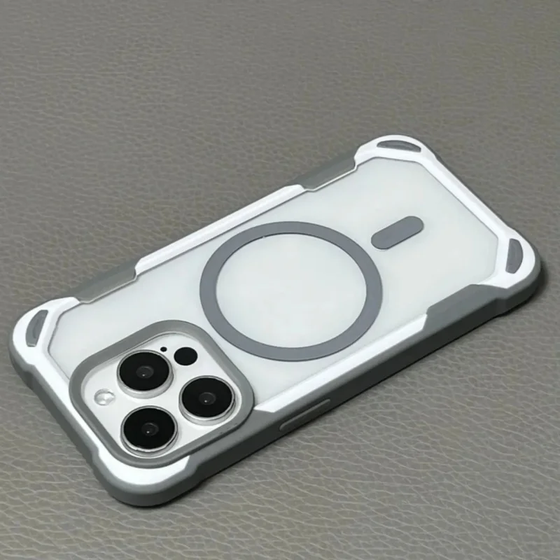 Hit Color Bumper Shockproof Magnetic Phone Case for iPhone 16 17pro max 15 14 Pro 13 11 12 Wireless Charging Hard Acrylic Cover