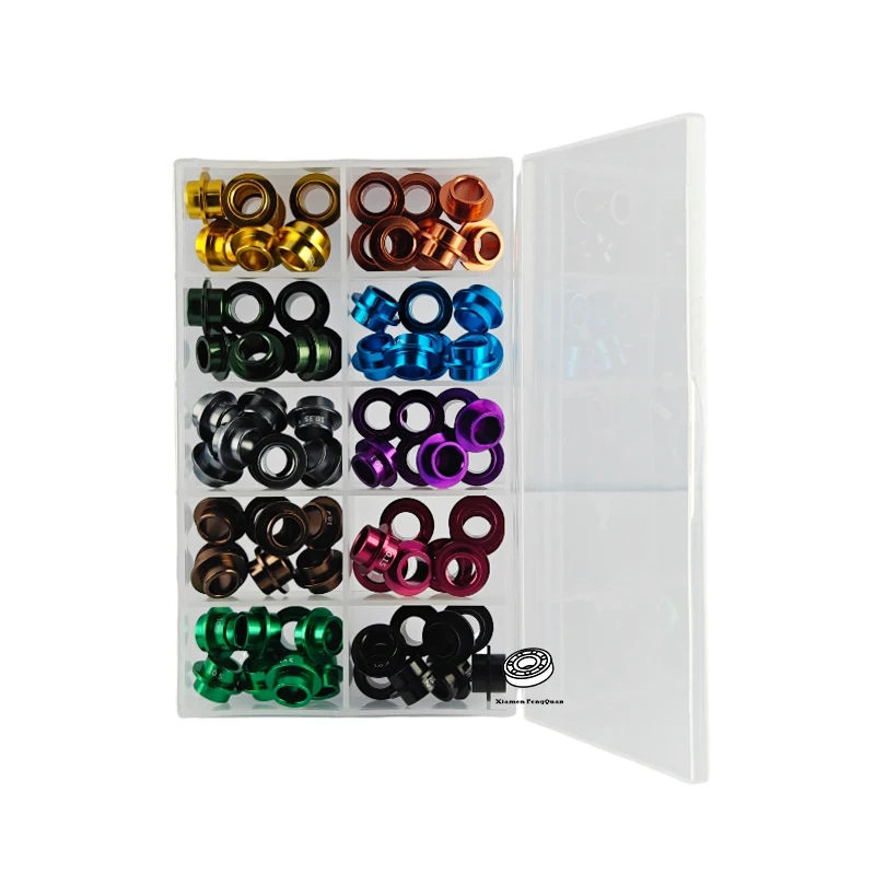 High Precision Aluminum Spacers Espaciadores 80PCS Kit Set Inline Roller Skates Bearing Rodamientos Sleeve Screws 608 Bearings