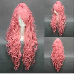 Long Fashion Party Women Girl Cosplay  Luka Pink Hair Curly Wigs