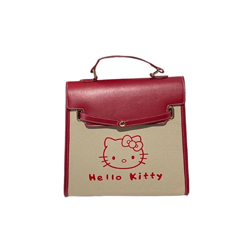 Sanrio Hello Kitty Cute and Sweet Student School Bag Kulomi Cartoon Retro Casual Wszechstronny Lekki Prosty Plecak