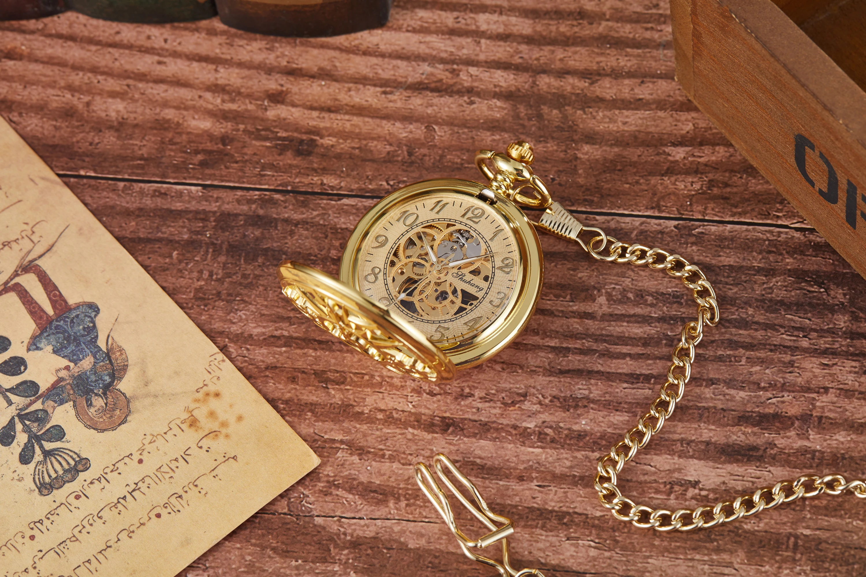 New Arrival Steampunk Retro Hollow Gear Movement Mechanical Pocket Watch  Skeleton Hand Wind FOB Pendant Gift Chain Pocket Watch