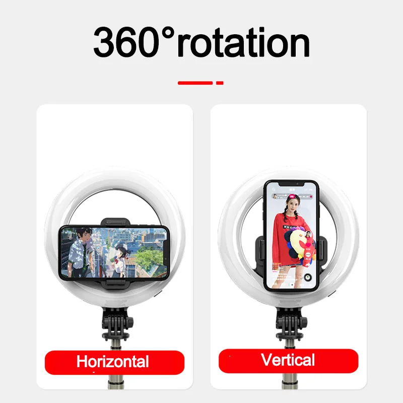 Mamen 90cm dobrável selfie vara tripé de telefone com led anel luz 1200mah bateria para streaming ao vivo maquiagem bluetooth compatível