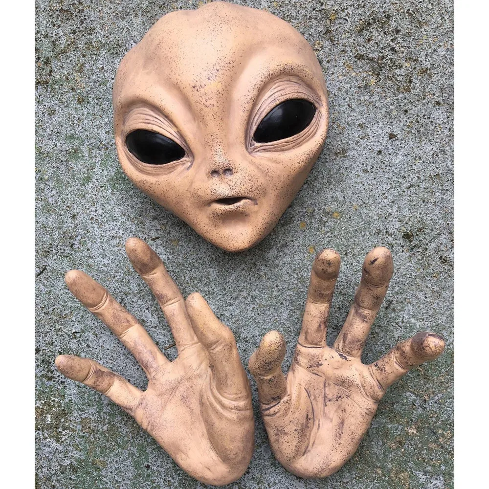 3D Alien Wanddekoration, Außerirdische UFO-Besucher-Skulptur, Bar-Geisterhaus & Halloween-Party Innenraum-Kunstornament