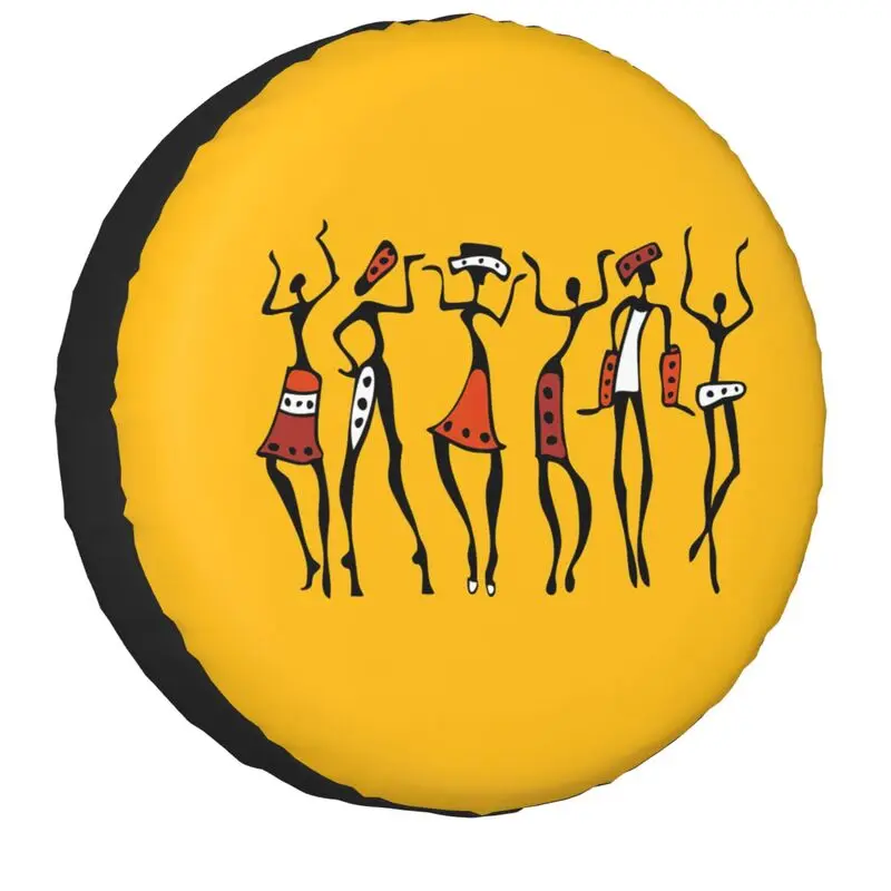 African Ethnic Tribal Dancers Tire Cover 4WD 4x4 Trailer Africa Spare Wheel Protector for Toyota RAV4 Prado 14