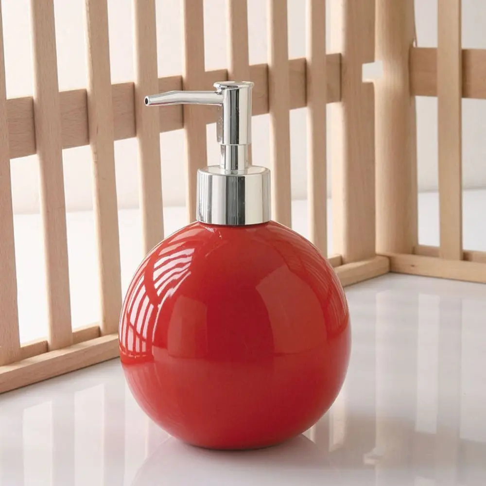 زجاجة صابون اليد السيراميكية المحمولة الحديثة القابلة لإعادة الملء وقابلة لإعادة الاستخدام حاوية الصابون السائل المستديرة الفارغة موزع مطهر اليد المرحاض #5