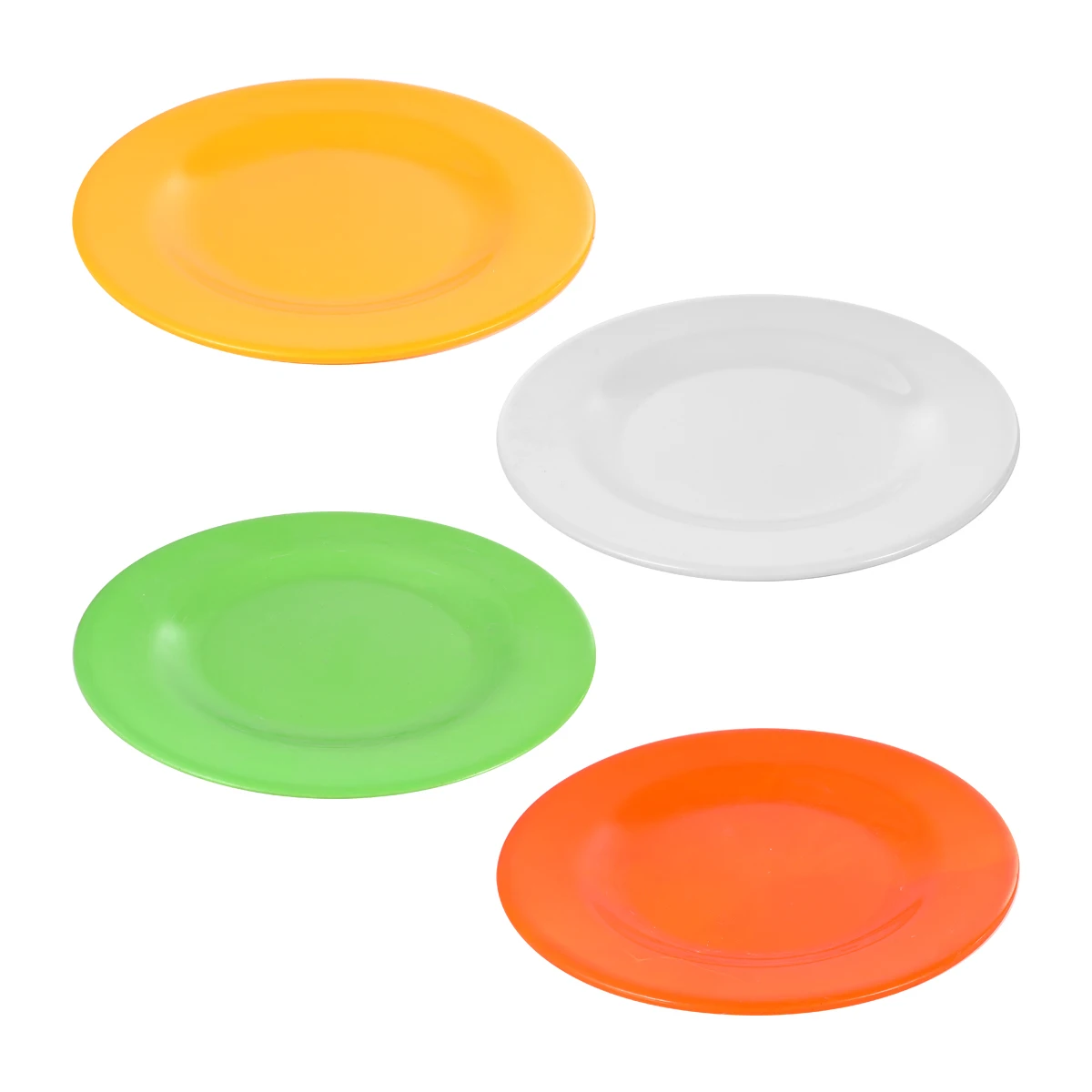 

4pc Melamine Plates High Brightness Yellow Eco Friendly Tableware Heat Resistant Dining Kitchen Set Non Toxic