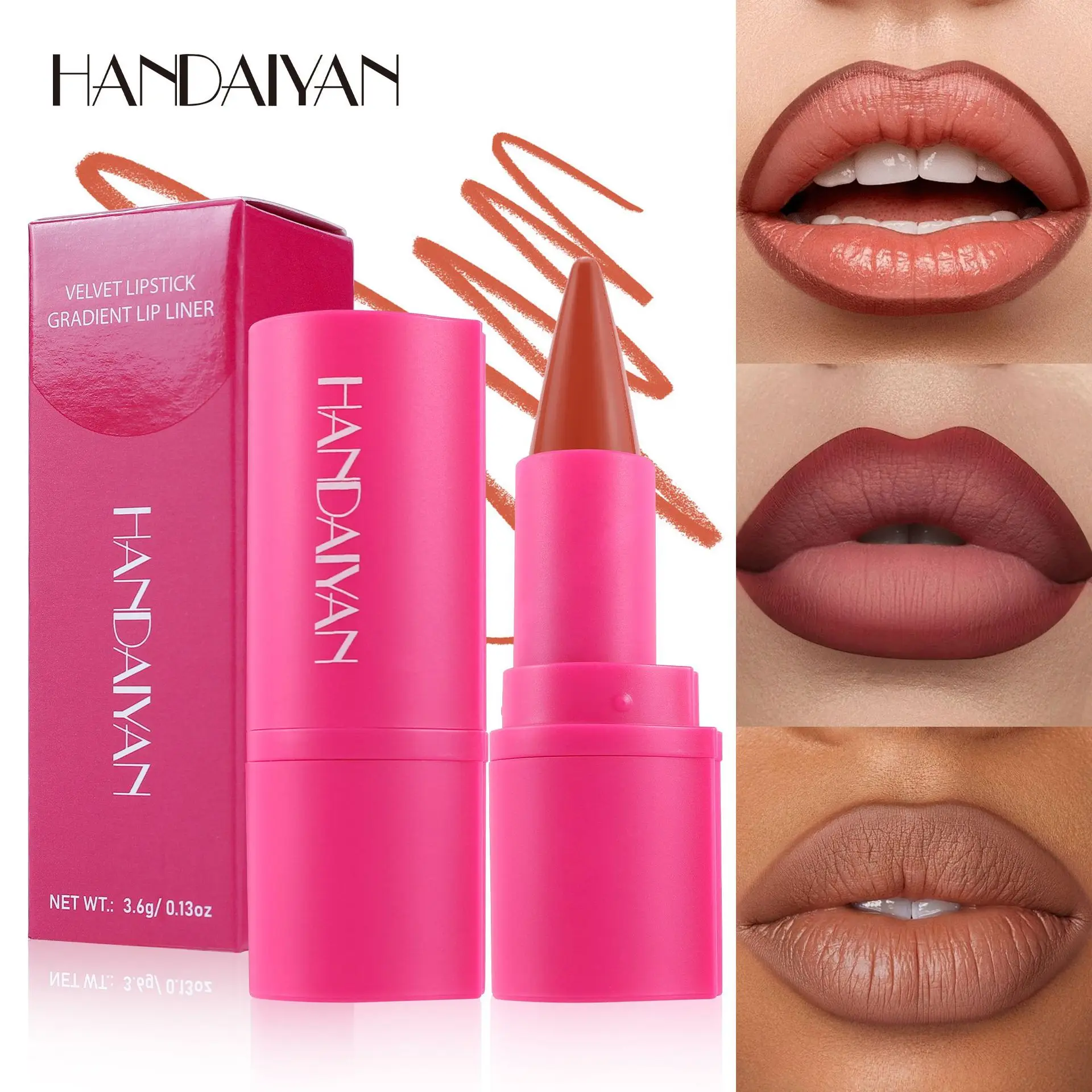 Dual Lipstick Lip Liner Pen Gradient Matte Finish Long Lasting Waterproof Smudge Proof For Precise Lip Contouring