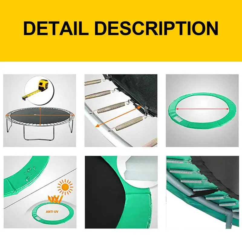 1pc 12/13 inches Trampoline Protective Cover Trampoline Safety Pad Round Spring Protection Cover Anti-collision Trampoline Parts