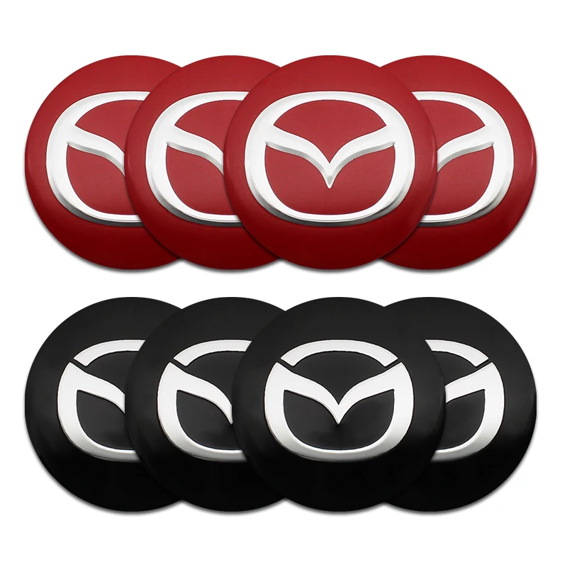 4pcs 56mm Car Badge Emblem Wheel Center Hub Caps Stickers For Mazda 3 5 6 Atenza Axela Demio CX3 CX5 MP MS RX8 CX30 Accessories