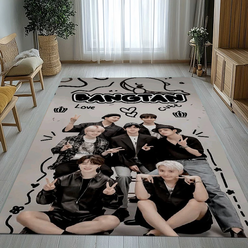 

Модный коврик B-BTS K-pop Star для гостиной, нескользящий, мягкий, для спальни, детской игровой комнаты, под диван, домашний декор, придверный коврик, подарок