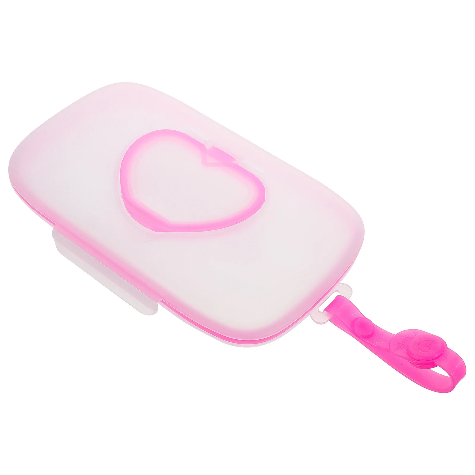 Portable Baby Hand Wipes Dispenser Box Cute Heart Shape Lightweight Refillable Travel Essential Holder for Diaper Bag Car