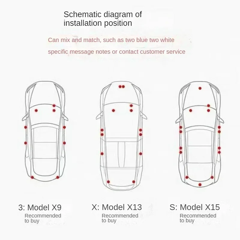 Tesla Model 3 modeY/X/S, sostituzione della luce del bagagliaio, illuminazione del pozzo del piede, illuminazione ambientale, modifica del LED,