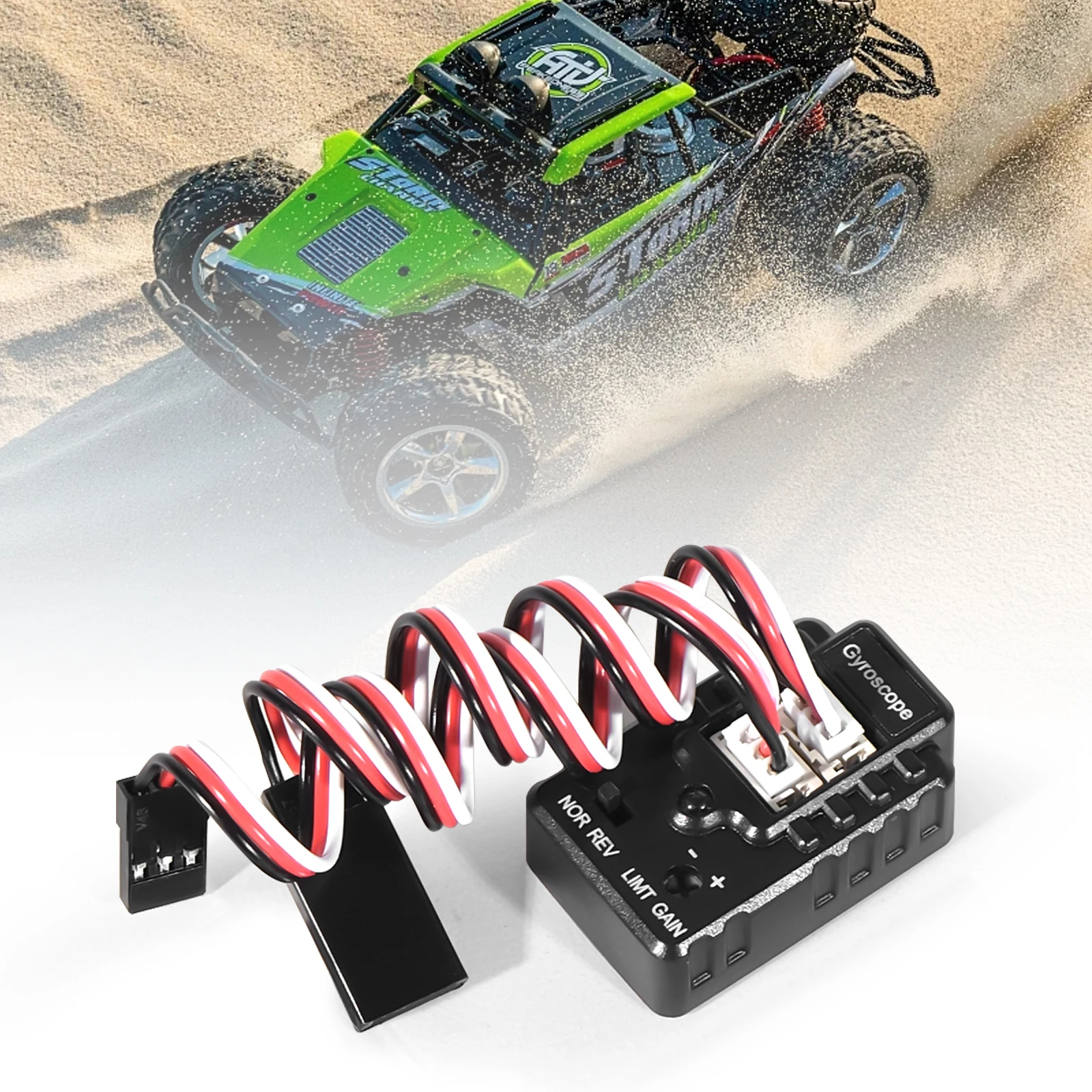 

Mini RC Gyro Module for Drift Control Universal Gyroscope Stabilizer for RC Cars & Boats 4.8–6V Single-Stage Gain Control 1