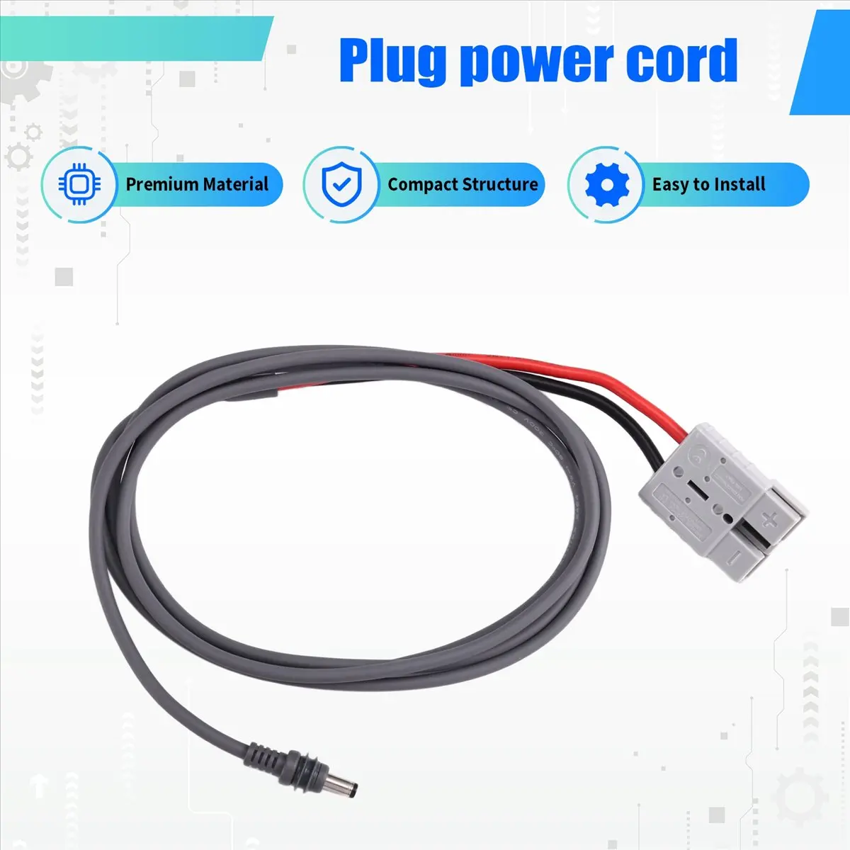 (A23G) For Starlink Mini Connector Plug to for Anderson Plug 50A 600V DC Power Cable Waterproof Extension Cord with DC Cable 2m