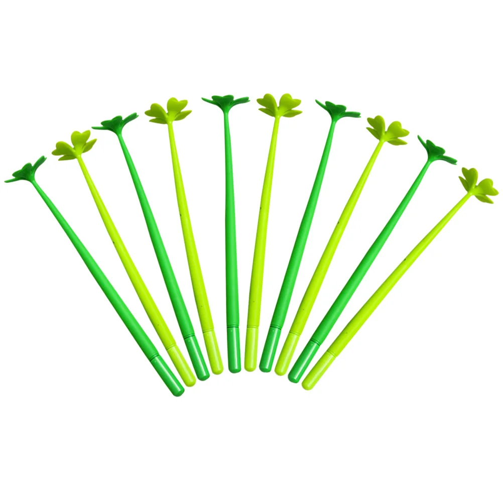 10 Pcs Pen Ballpoint Pens Glitter Four-leaf Shape Gel for Office Brush Kids Christmas Gifts Writing Student Ink Miss