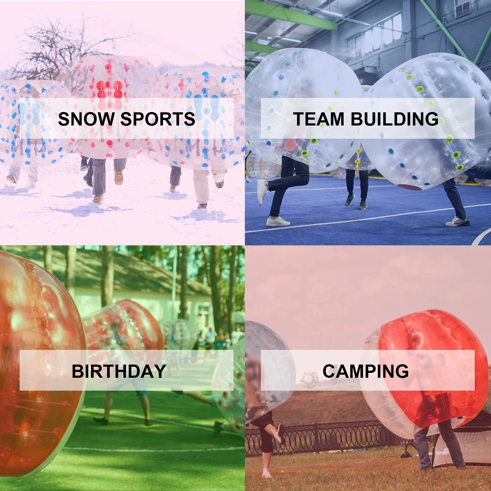 VEVOR Pallone Gonfiabile da 2 Pezzi Diametro 1,2 m Peso 18kg, Pallone Doppio Trasparente Gonfiabile Materiale in PVC Ecologico per Eventi Giochi Feste in Cortile Parco Spiaggia Scuola Giardino Prato