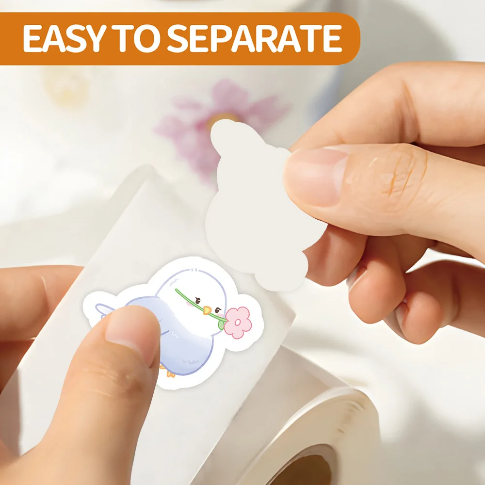 500 PCS/ม้วน 14PCS รอบที่มีสีสันรุ่น Q Parrot การ์ตูนสติกเกอร์ DIY PVC แล็ปท็อป Decals ตกแต่งรางวัลของขวัญของเล่น