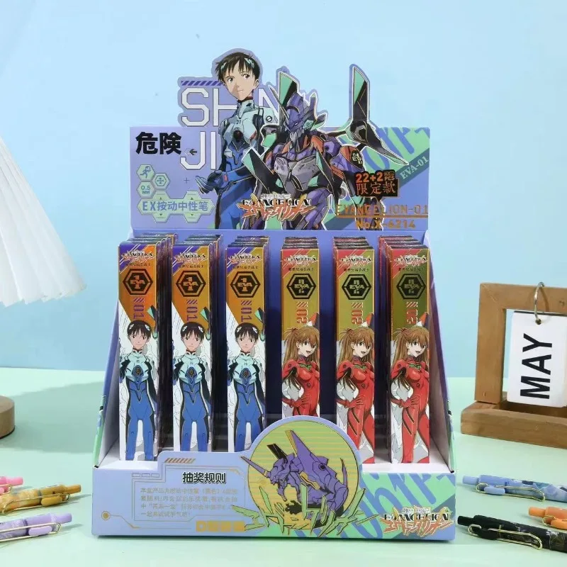 EVANGELION Ayanami Rei Gel Pen Anime Ballpoint Pen 0.5mm Black Ink Press Writing Pen School Stationery Office Signature Pens