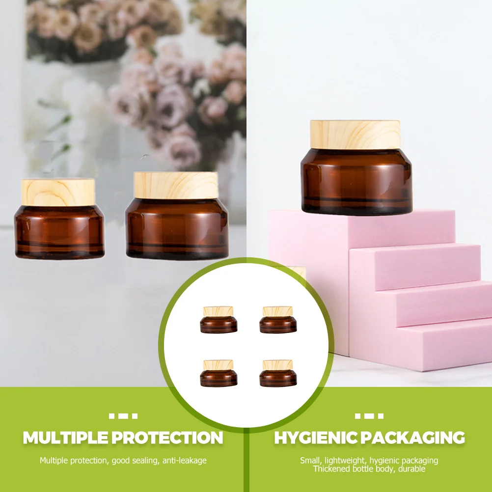 5Pcs Reusable Cream Containers Tiny Jars Compact Travel Containers for Lotion Makeup Small Storage Tiny Jars with Lids